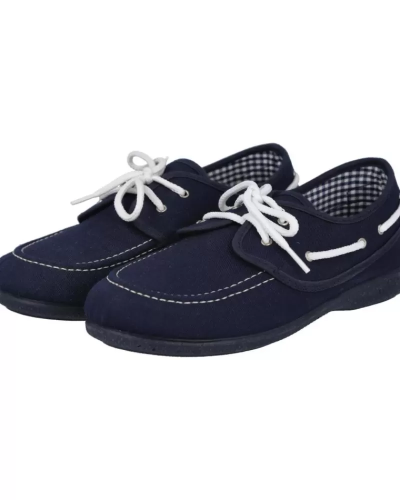 Boy ANDREA RUIZ Boat Shoes-Boy Boat Shoes 645-1 Zapatillas Lona Nino Marino