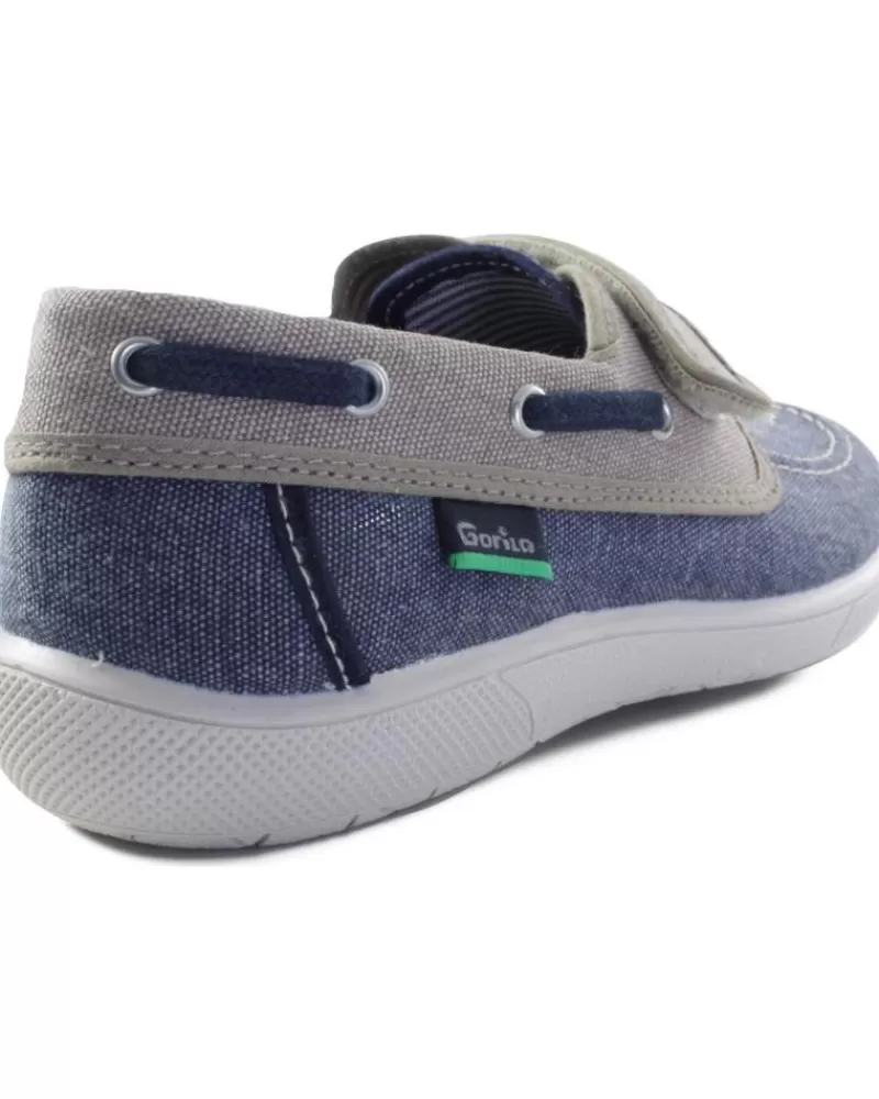 Boy GORILA Boat Shoes-Boy Boat Shoes Canvas Miami Cerrado Nino Marino
