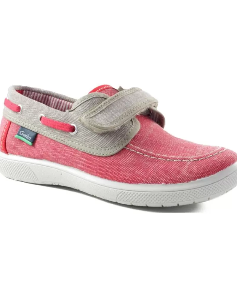 Boy GORILA Boat Shoes-Boy Boat Shoes Canvas Miami Cerrado Nino Rojo