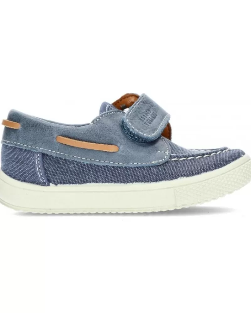 Boy VUL-LADI Boat Shoes-Boy Boat Shoes Vulladi Nautico Velcro Lona Azul