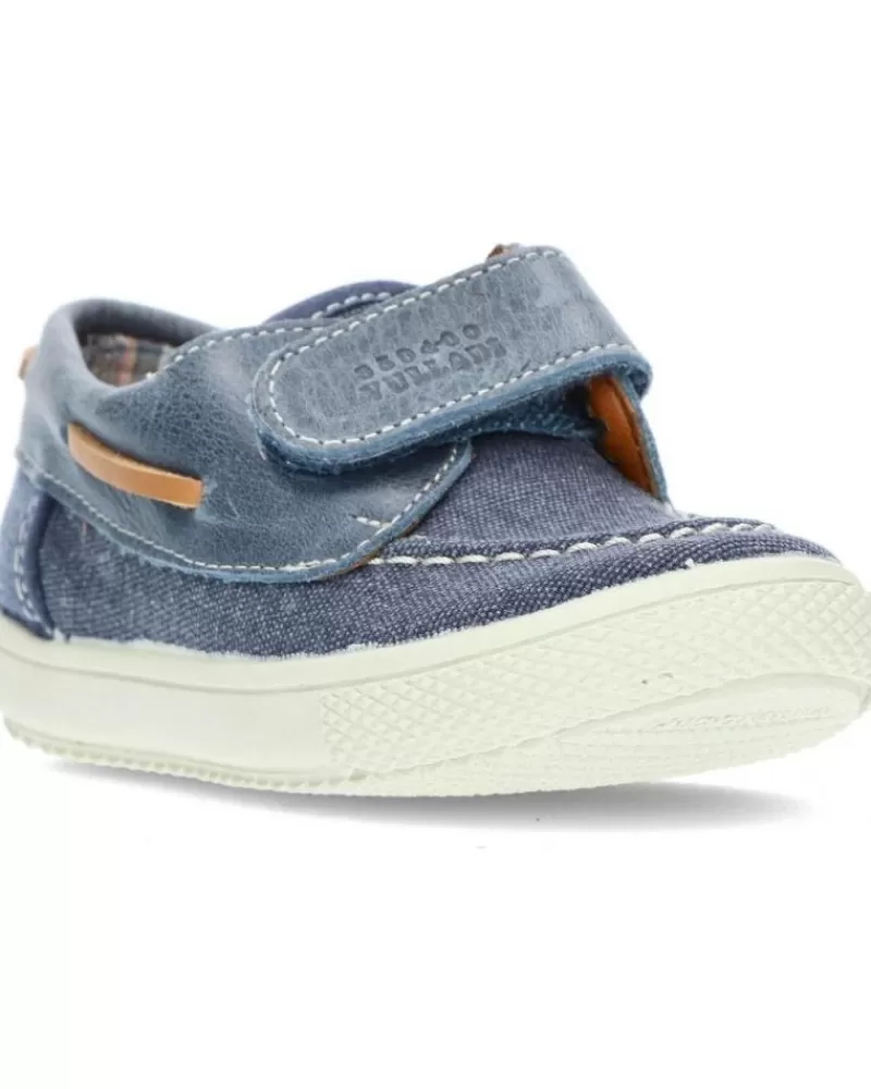 Boy VUL-LADI Boat Shoes-Boy Boat Shoes Vulladi Nautico Velcro Lona Azul