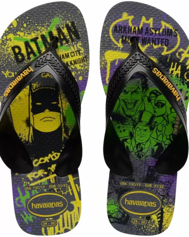Boy HAVAIANAS Flip Flops-Boy Flip Flops Kids Max Herois Negro
