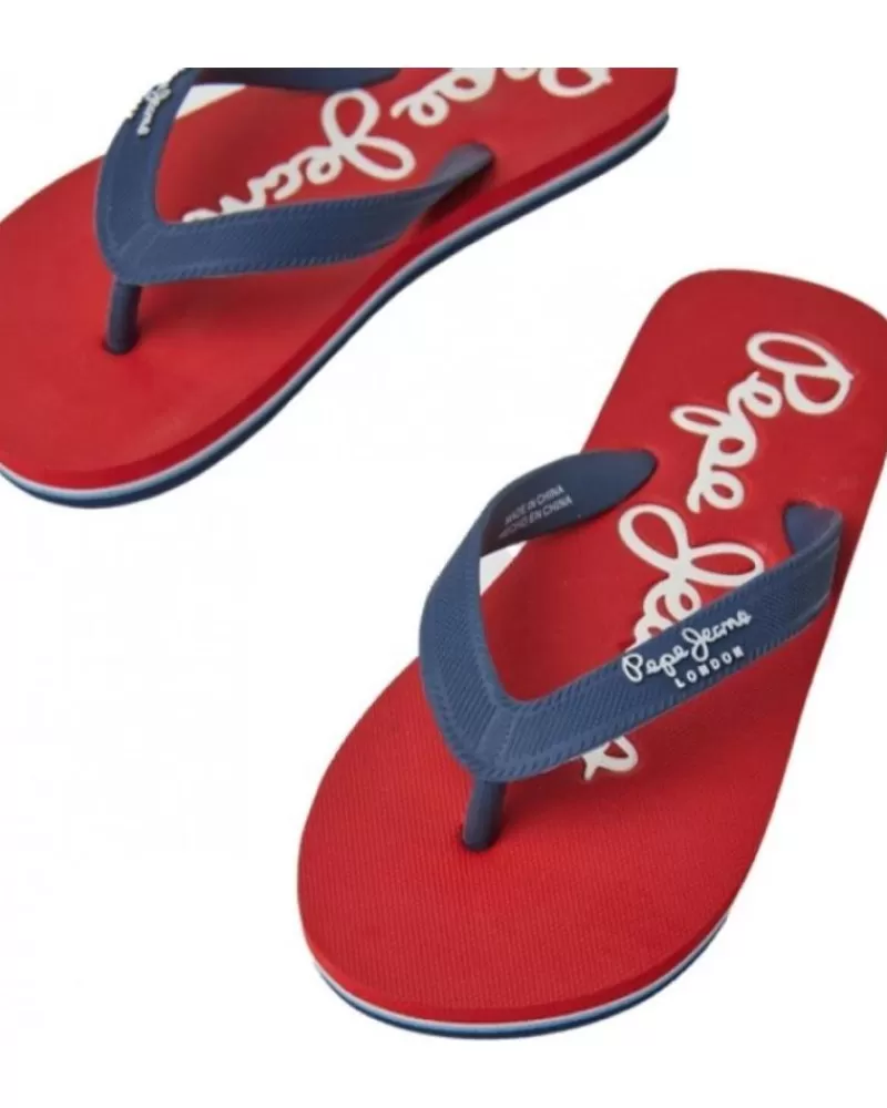 Boy PEPE JEANS Flip Flops-Boy Flip Flops Chancla Dedo Bay Beach Rojo
