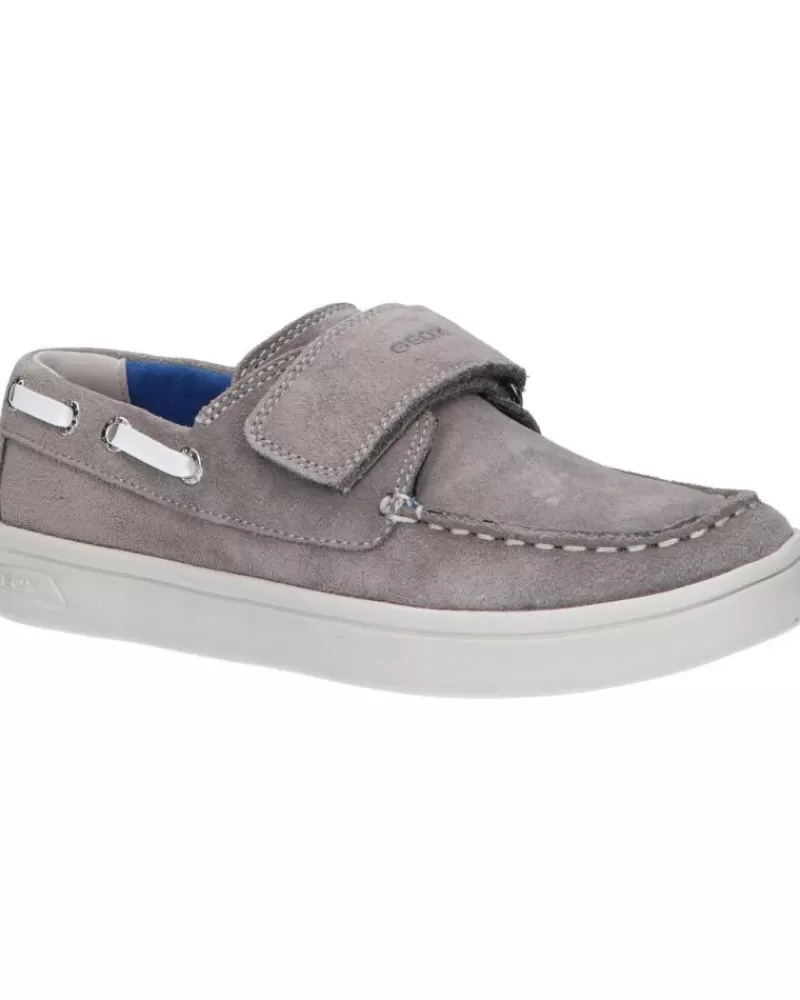 Boy GEOX Boat Shoes-Boy J925Vc 022Bc J Djock C0579 Grey-White