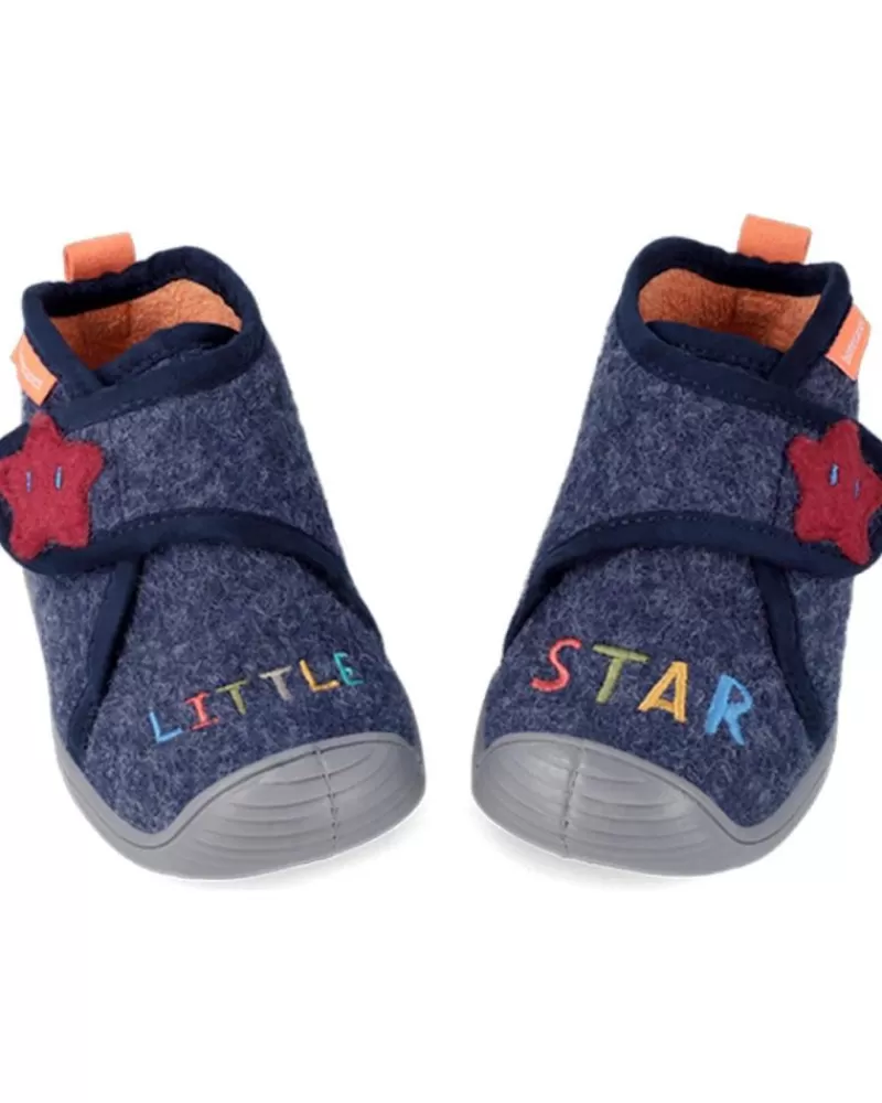 Boy OTRAS MARCAS House Slipers-Boy House Slipers Zapatilla Andar Por Casa Azul Marino Fieltro