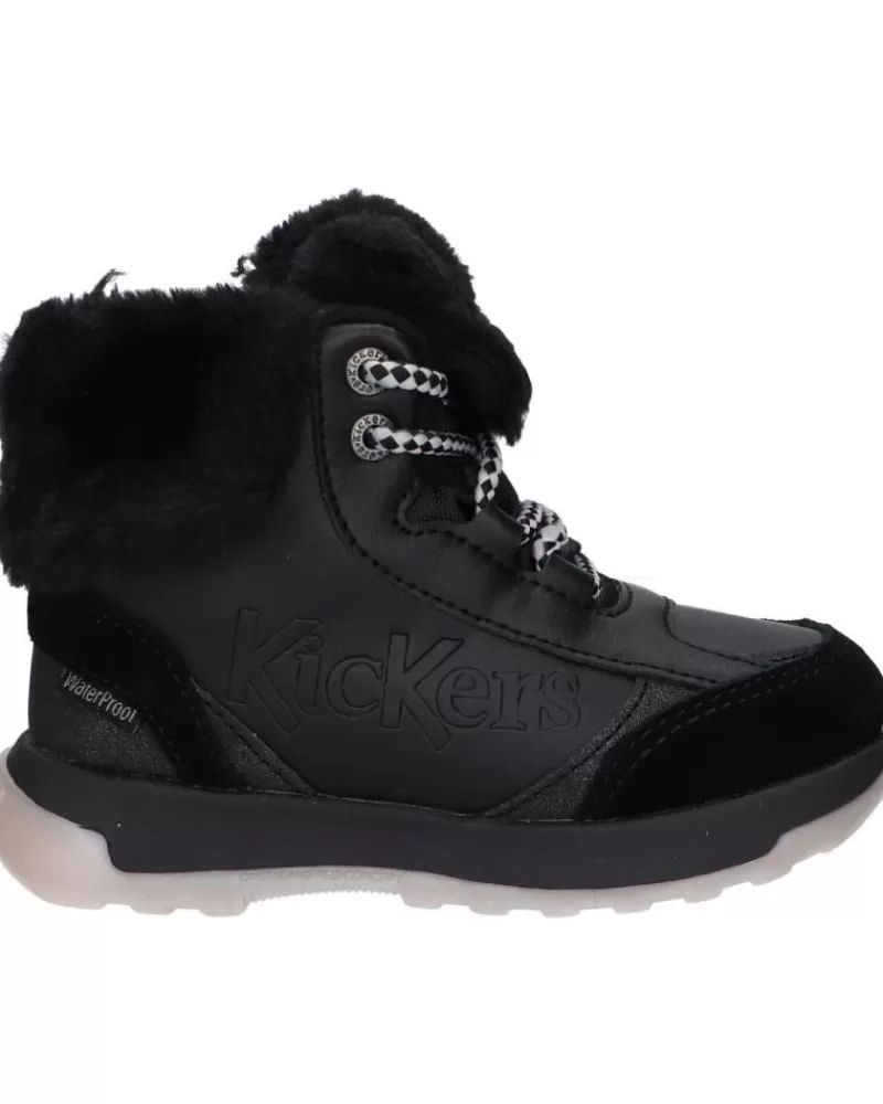 Boy KICKERS Mid Boots-Boy 910810-30 Kickfluffy 8 Noir