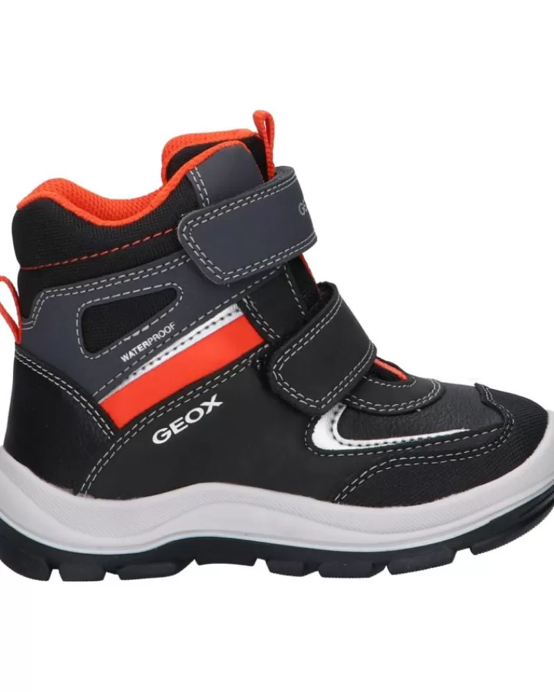 Boy GEOX Mid Boots-Boy Mid Boots B044Hb 050Fu B Flanfil Boy B Wpf C0038 Black-Orange