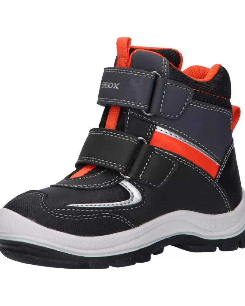 Boy GEOX Mid Boots-Boy Mid Boots B044Hb 050Fu B Flanfil Boy B Wpf C0038 Black-Orange