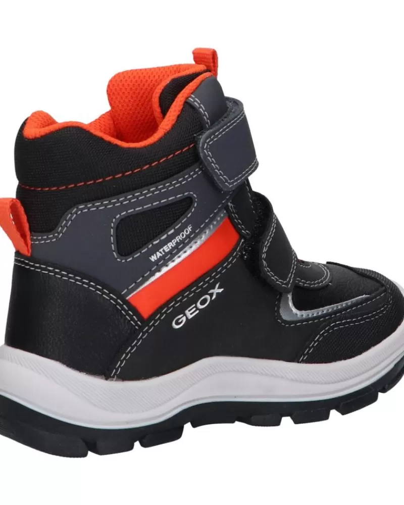 Boy GEOX Mid Boots-Boy Mid Boots B044Hb 050Fu B Flanfil Boy B Wpf C0038 Black-Orange