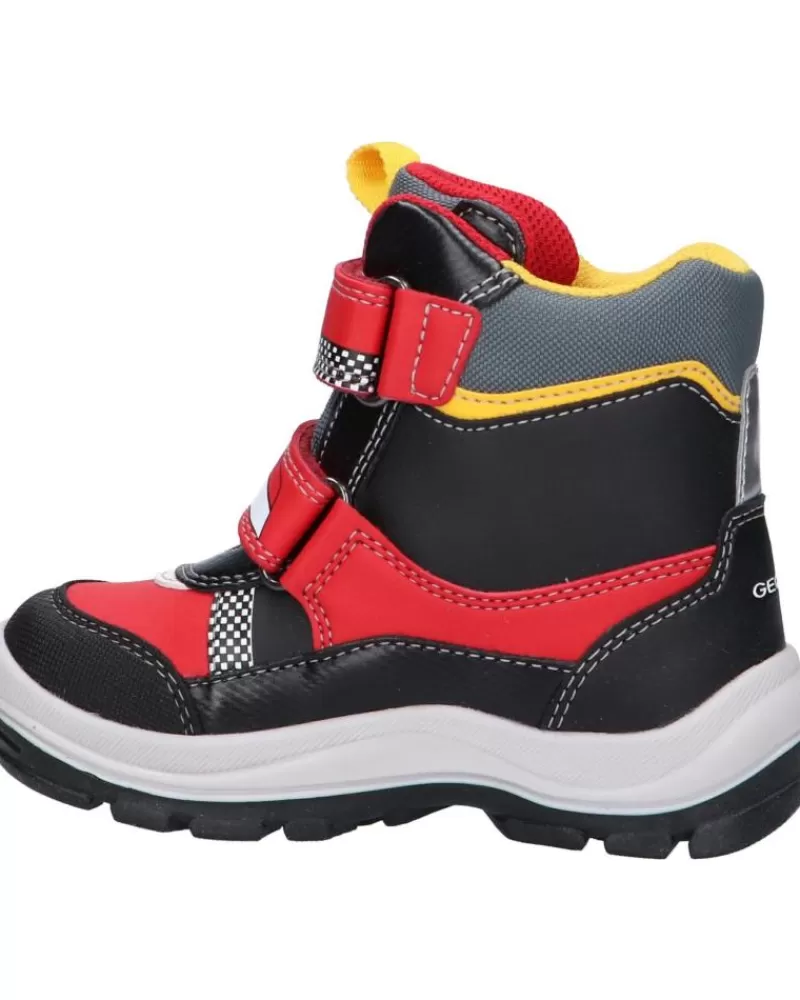 Boy GEOX Mid Boots-Boy Mid Boots B163Vb 05411 B Flanfil C0020 Red-Black