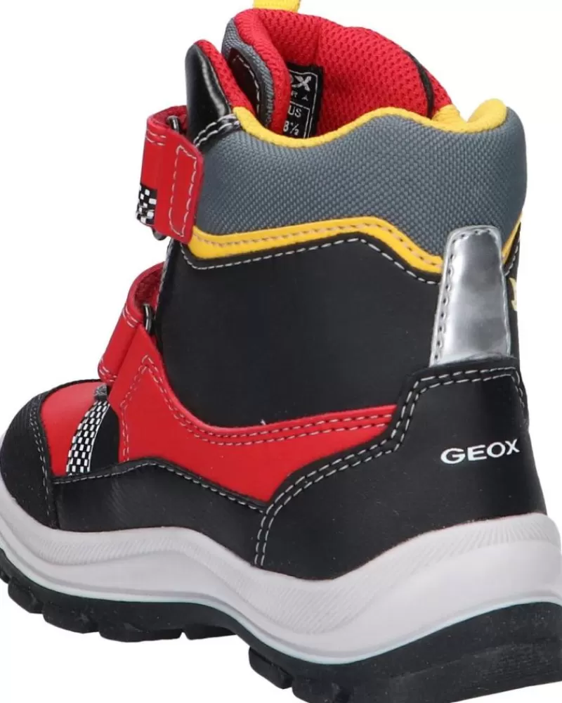 Boy GEOX Mid Boots-Boy Mid Boots B163Vb 05411 B Flanfil C0020 Red-Black