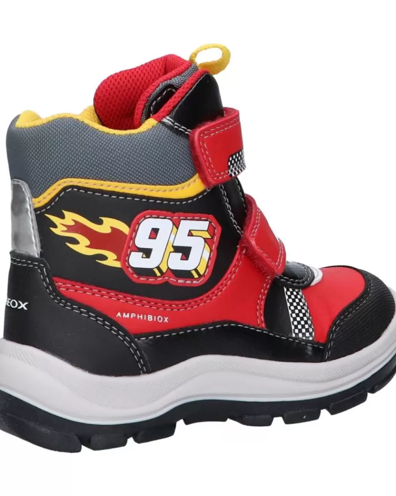 Boy GEOX Mid Boots-Boy Mid Boots B163Vb 05411 B Flanfil C0020 Red-Black