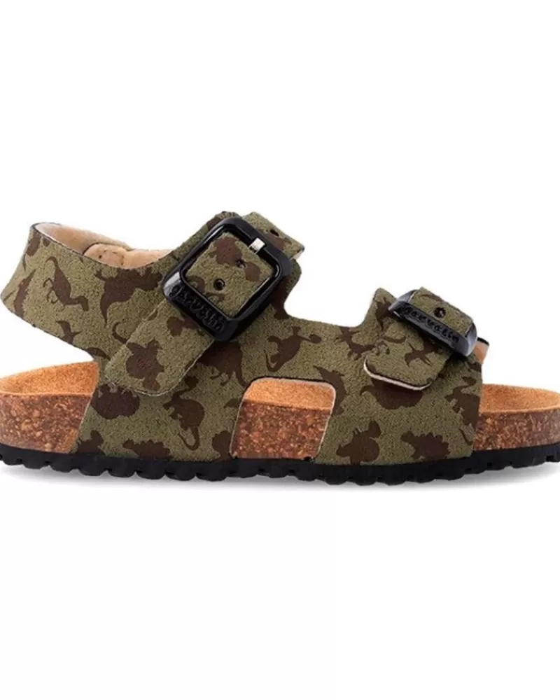 Boy GARVALIN Sandals-Boy Sandals Sandalia Bio Dinosarios 232666 Verde Kaky