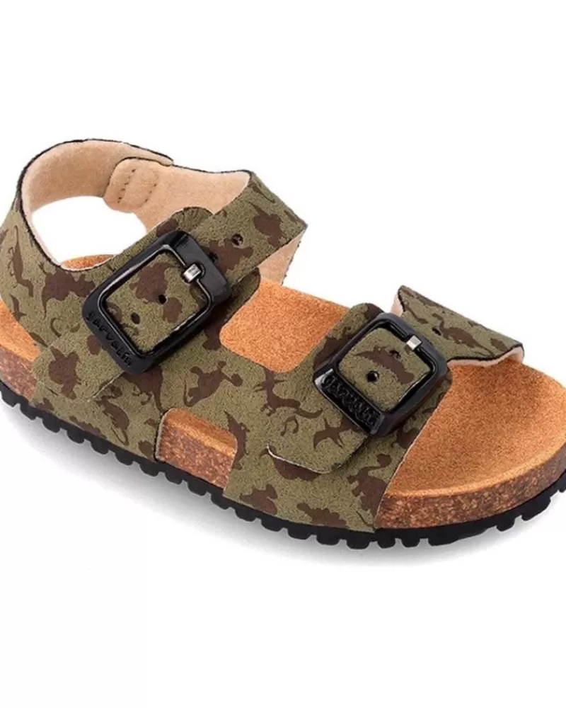 Boy GARVALIN Sandals-Boy Sandals Sandalia Bio Dinosarios 232666 Verde Kaky