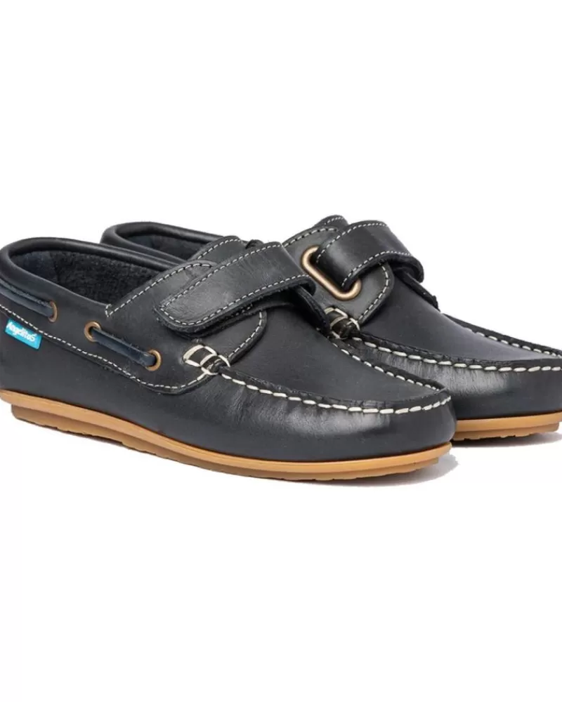 Boy ANGELITOS Boat Shoes-Boy Shoes Nautico Piel 814 Marino