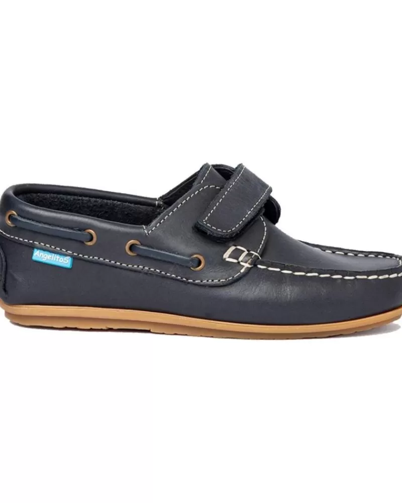 Boy ANGELITOS Boat Shoes-Boy Shoes Nautico Piel 814 Marino