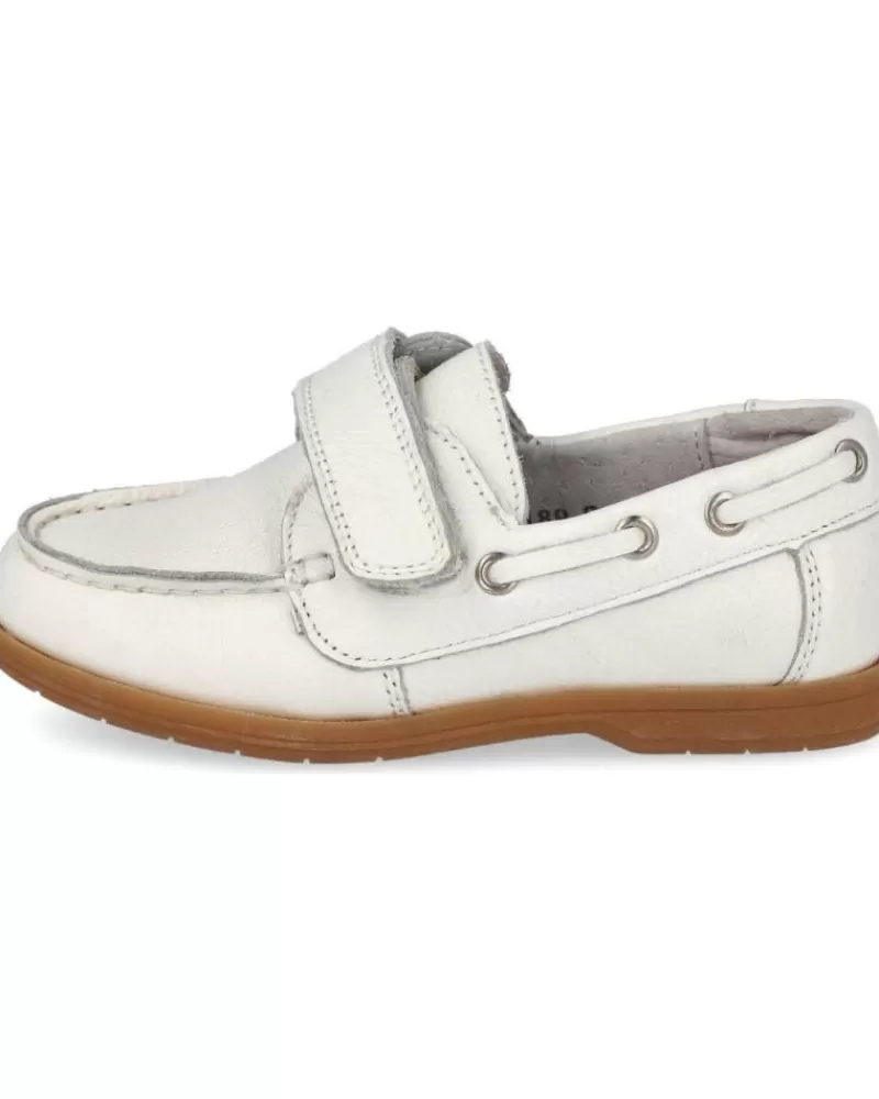Boy BUBBLE BOBBLE Boat Shoes-Boy Shoes A189-S Nautico Velcro Blanco