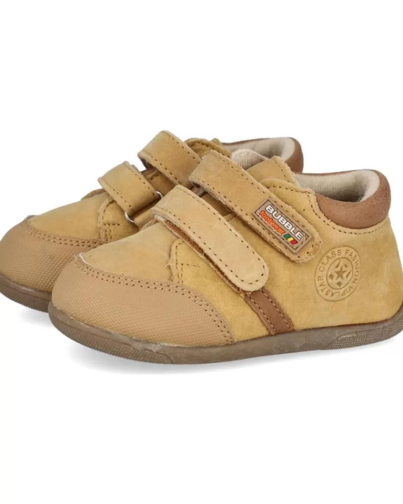 Boy BUBBLE BOBBLE Shoes-Boy Shoes Bubble Kids C363 Botas Piel Bebe Camel