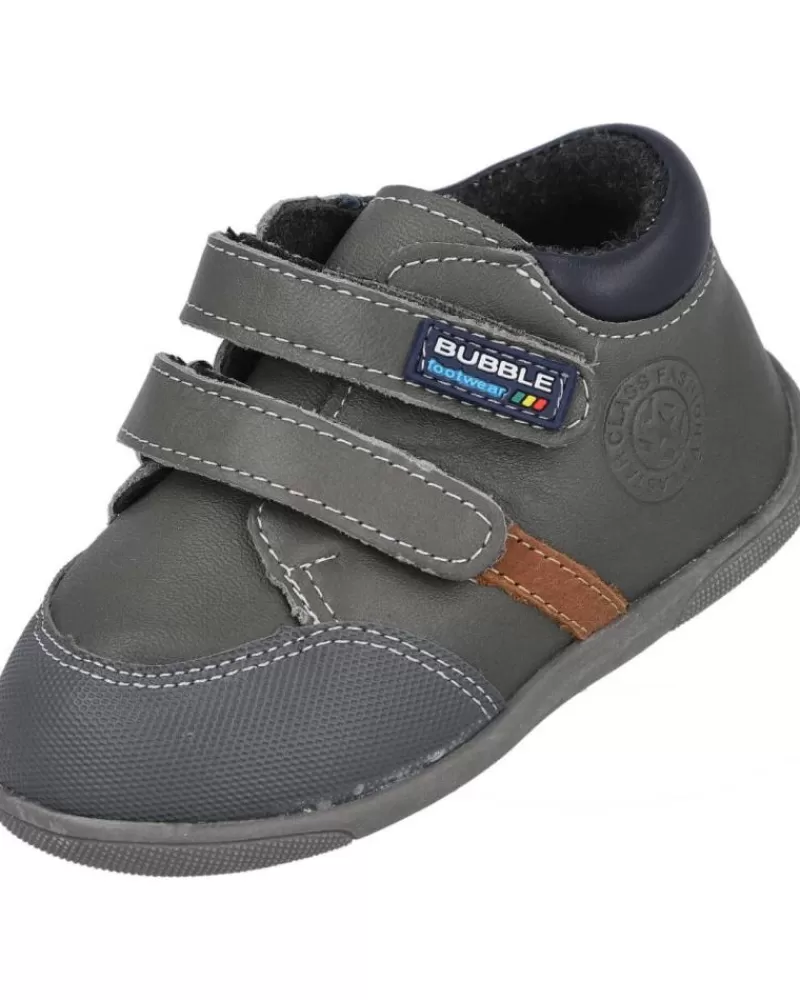 Boy BUBBLE BOBBLE Shoes-Boy Shoes Bubble Kids C363 Botas Piel Bebe Gris