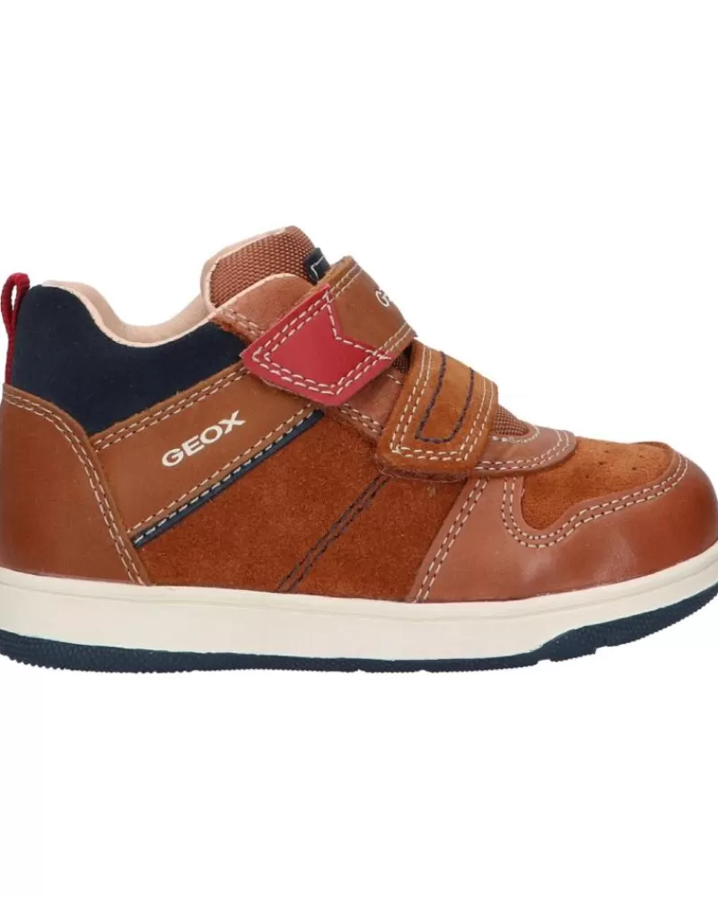 Boy GEOX Shoes-Boy Shoes B161La 022Me B New Flick Boy C6381 Lt Brown-Navy