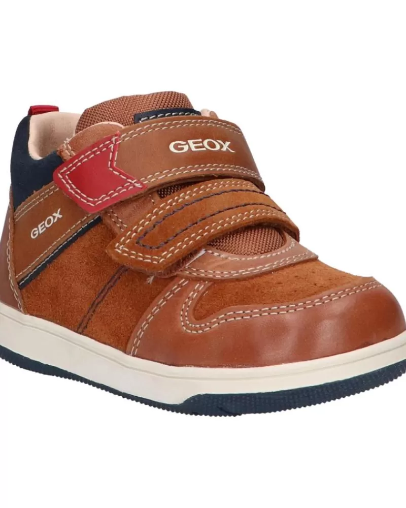 Boy GEOX Shoes-Boy Shoes B161La 022Me B New Flick Boy C6381 Lt Brown-Navy