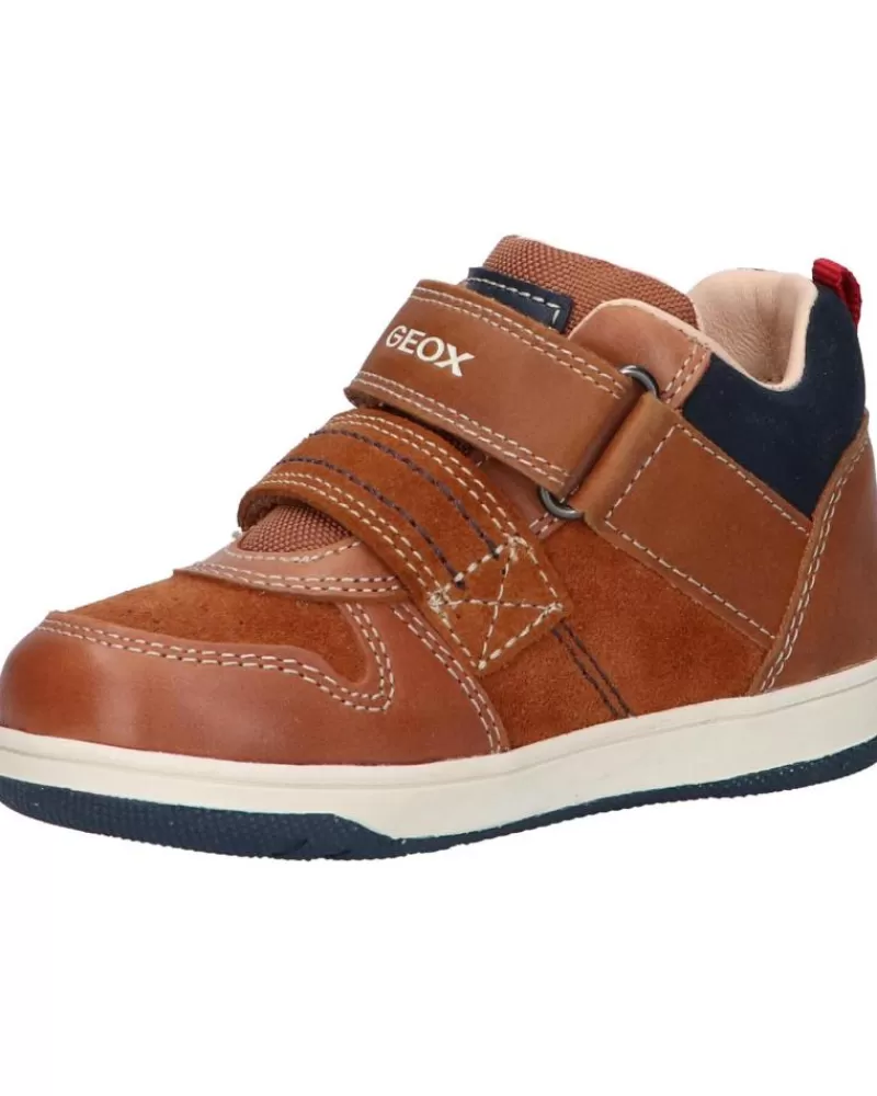 Boy GEOX Shoes-Boy Shoes B161La 022Me B New Flick Boy C6381 Lt Brown-Navy