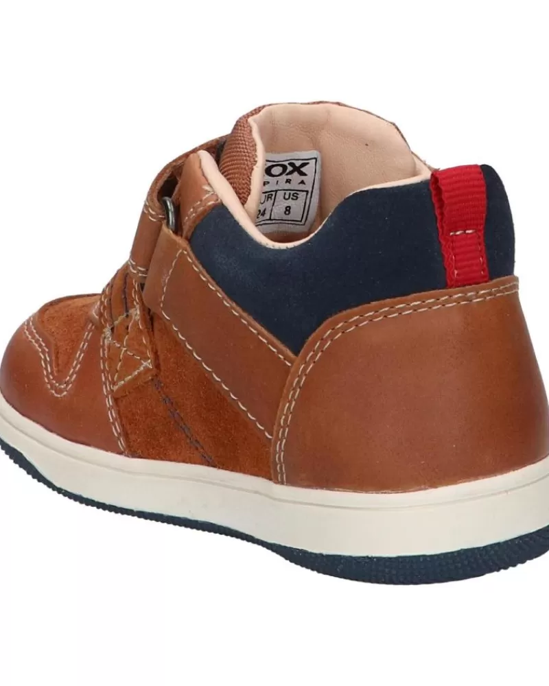 Boy GEOX Shoes-Boy Shoes B161La 022Me B New Flick Boy C6381 Lt Brown-Navy