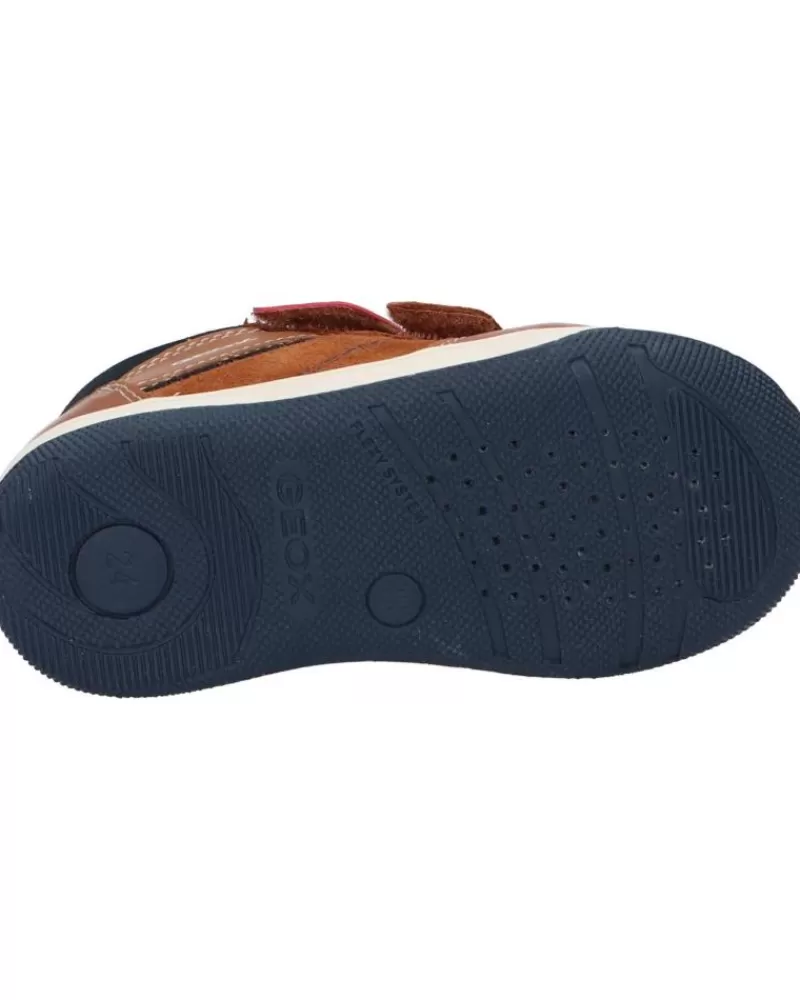 Boy GEOX Shoes-Boy Shoes B161La 022Me B New Flick Boy C6381 Lt Brown-Navy