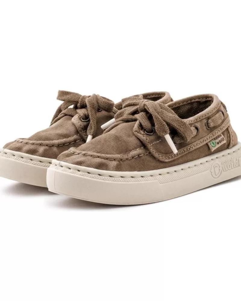 Boy NATURAL WORLD Boat Shoes-Boy Shoes 50-Old Nela-Nautico Enzimat Beige