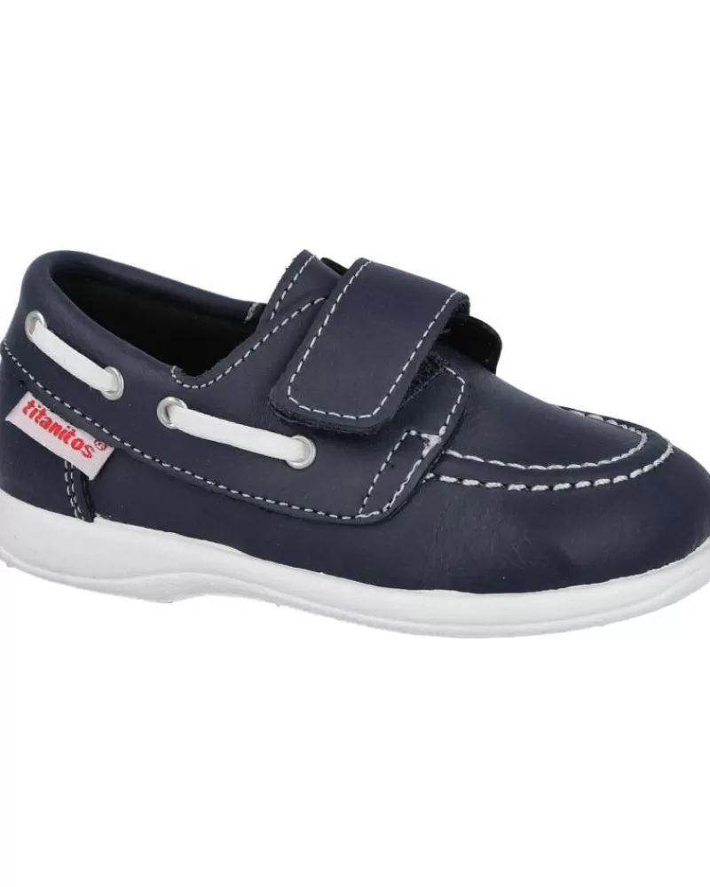 Boy TITANITOS Boat Shoes-Boy Shoes L660 Logan Nauticos Para Nino Marino