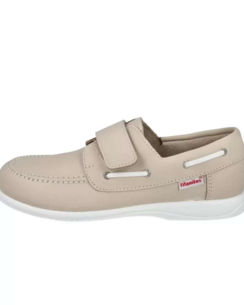 Boy TITANITOS Boat Shoes-Boy Shoes T660A10148 Nauticos Nino Beig