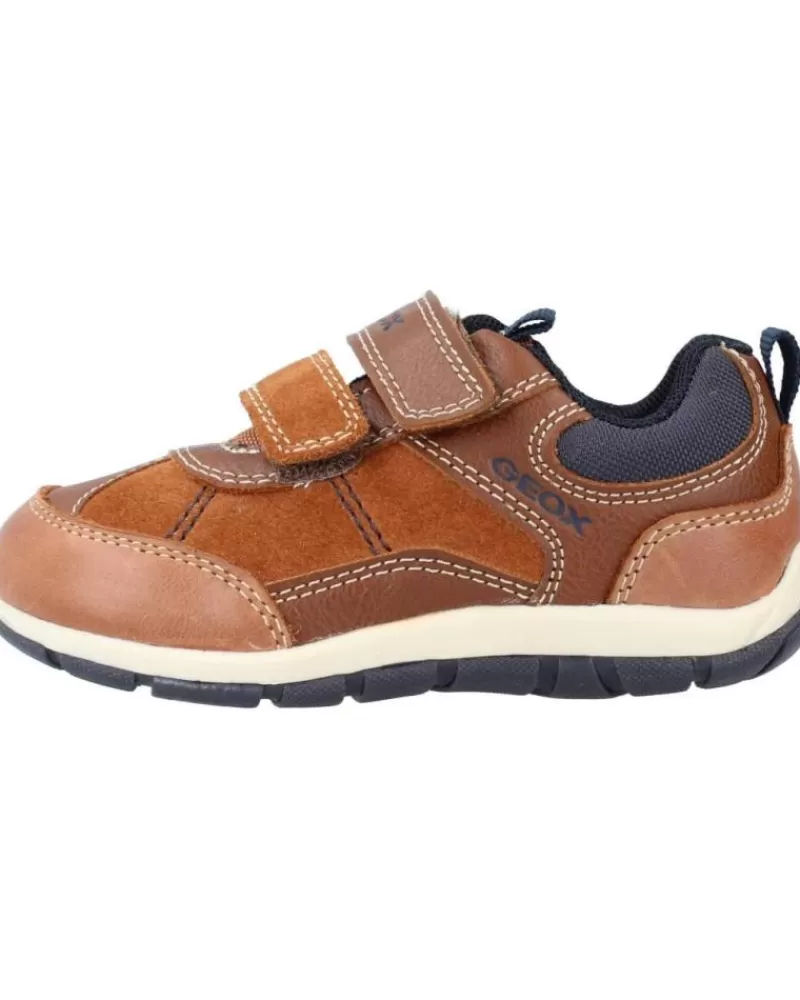 Boy GEOX Sports Shoes-Boy Trainers B1632A 022Fu B Shaax C6381 Lt Brown-Navy