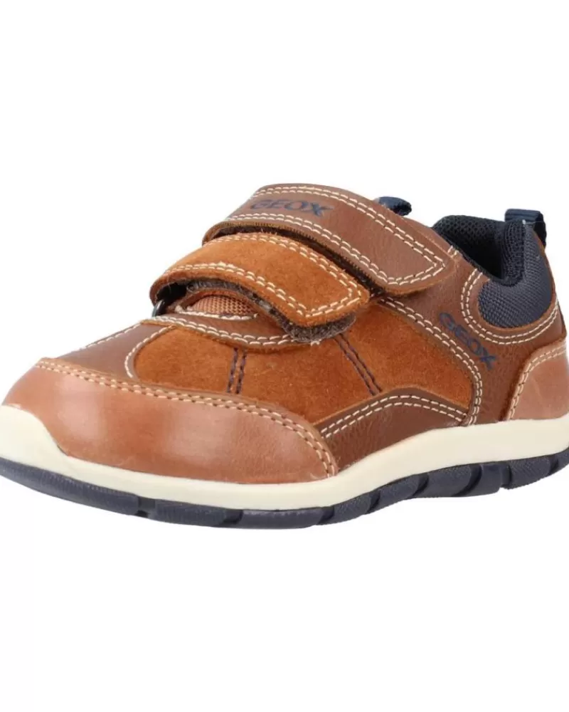 Boy GEOX Sports Shoes-Boy Trainers B1632A 022Fu B Shaax C6381 Lt Brown-Navy