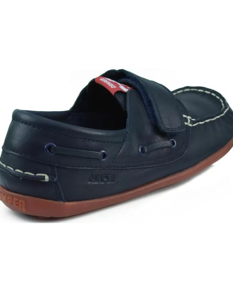 Boy CAMPER Boat Shoes-Girl And Boy Boat Shoes Ninos Krypton Denim Way Honey Marino