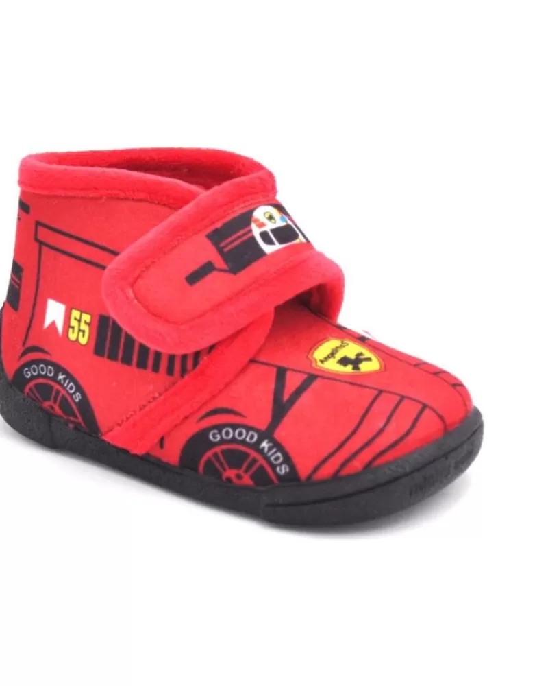 Boy ANGELITOS House Slipers-Girl And Boy House Slipers Pantufla Ferrari 140 Rojo