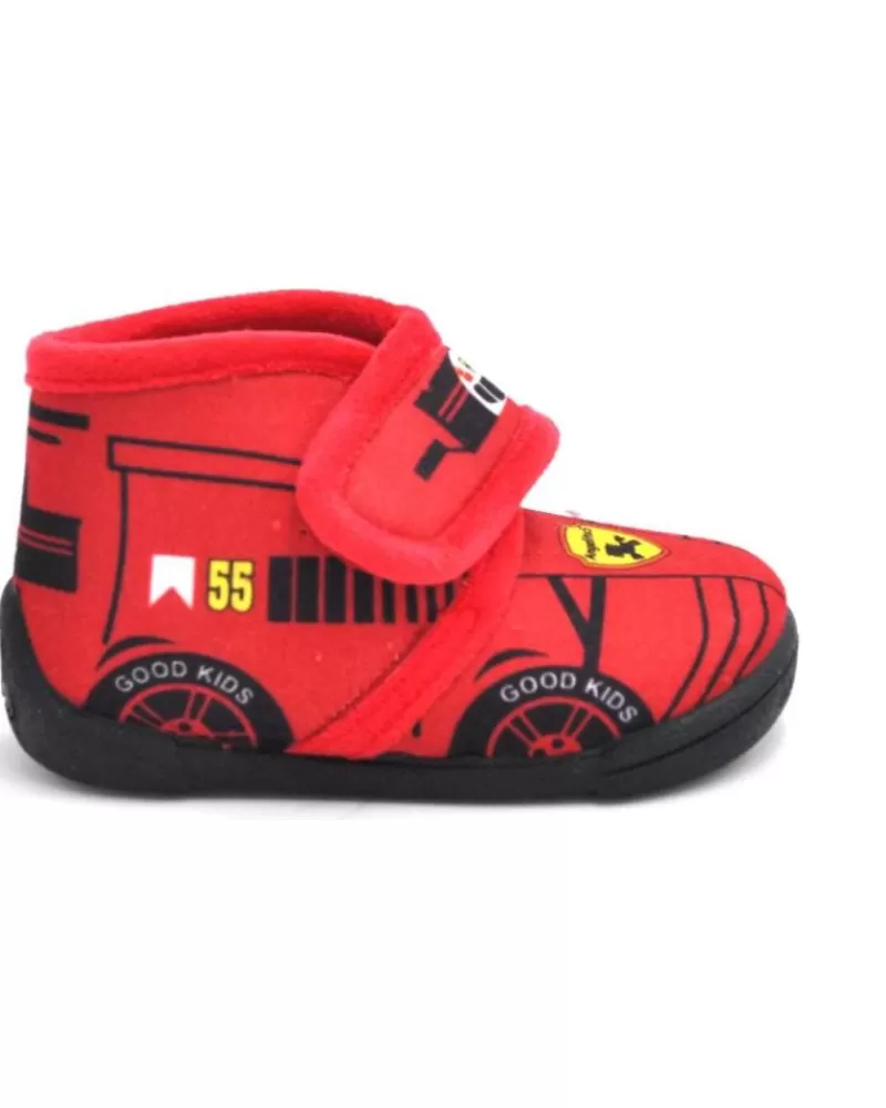 Boy ANGELITOS House Slipers-Girl And Boy House Slipers Pantufla Ferrari 140 Rojo