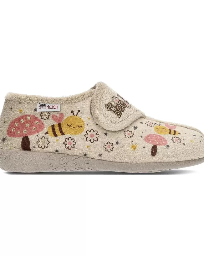 Boy VUL-LADI House Slipers-Girl And Boy House Slipers Pantufla Vulladi 4210 Abejitas Niquel