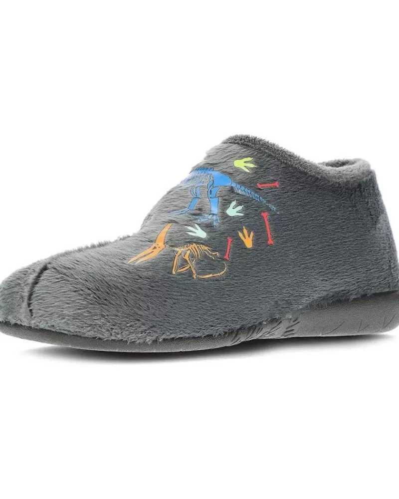 Boy VUL-LADI House Slipers-Girl And Boy House Slipers Pantuflas Vulladi 4241 Dino Gris