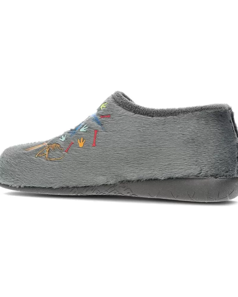 Boy VUL-LADI House Slipers-Girl And Boy House Slipers Pantuflas Vulladi 4241 Dino Gris