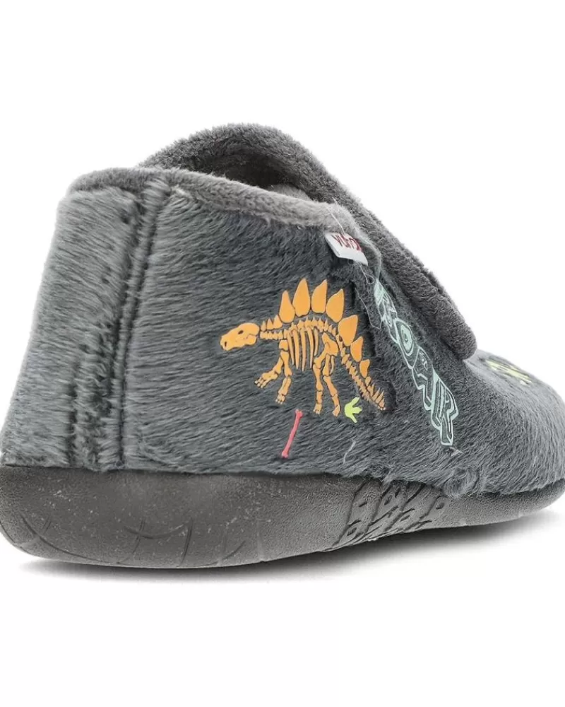 Boy VUL-LADI House Slipers-Girl And Boy House Slipers Pantuflas Vulladi 4241 Dino Gris