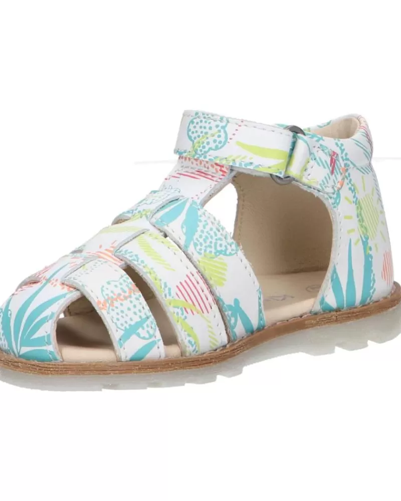 Boy KICKERS Sandals-Girl And Boy 927621-10 Nonopi Cow Nappa 33 Blanc Sunshine