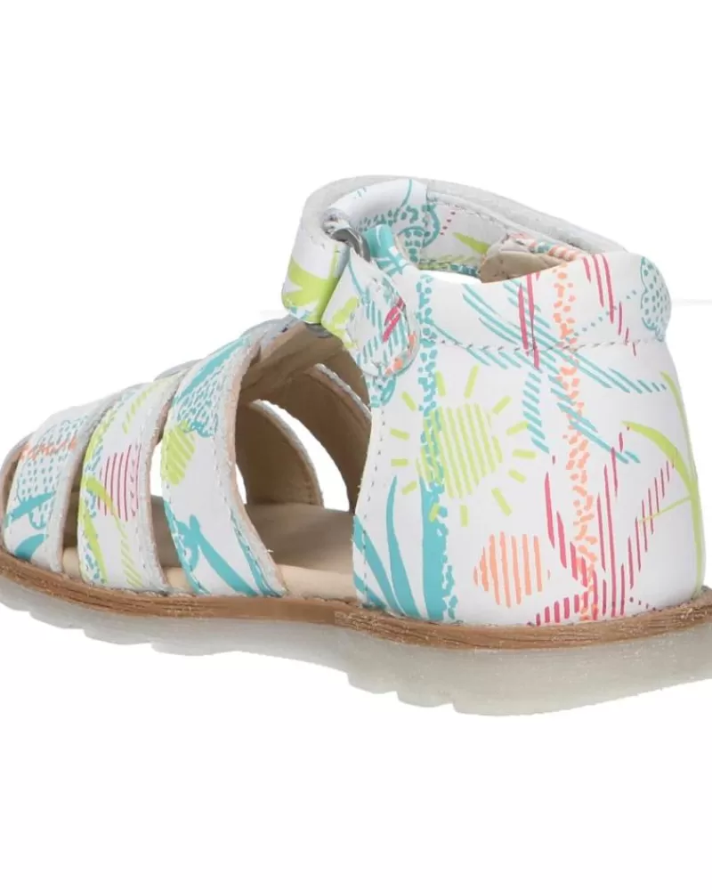 Boy KICKERS Sandals-Girl And Boy 927621-10 Nonopi Cow Nappa 33 Blanc Sunshine