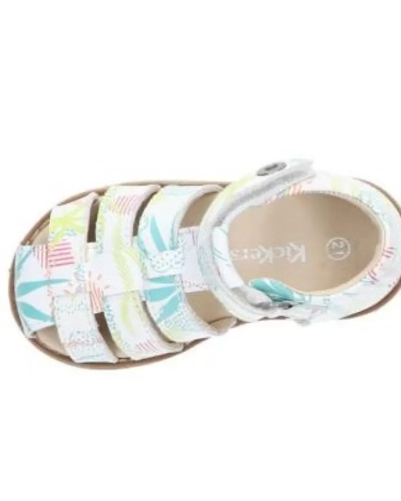 Boy KICKERS Sandals-Girl And Boy 927621-10 Nonopi Cow Nappa 33 Blanc Sunshine