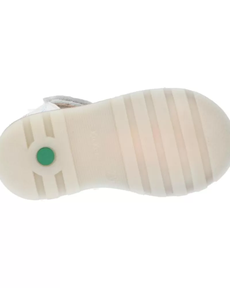 Boy KICKERS Sandals-Girl And Boy 927621-10 Nonopi Cow Nappa 33 Blanc Sunshine