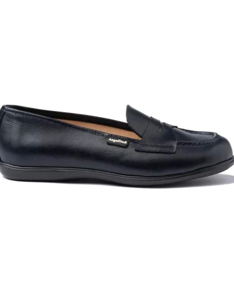 Girl ANGELITOS Moccasins-Girl And Boy Mocasines Escolar Piel 467 Marino