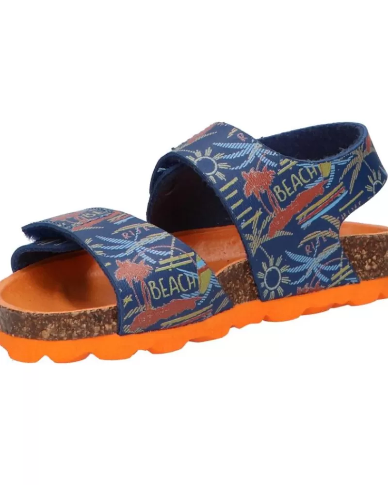 Boy KICKERS Sandals-Girl And Boy Sandals 895454-10 Summerkro Synth 102 Marine Surf