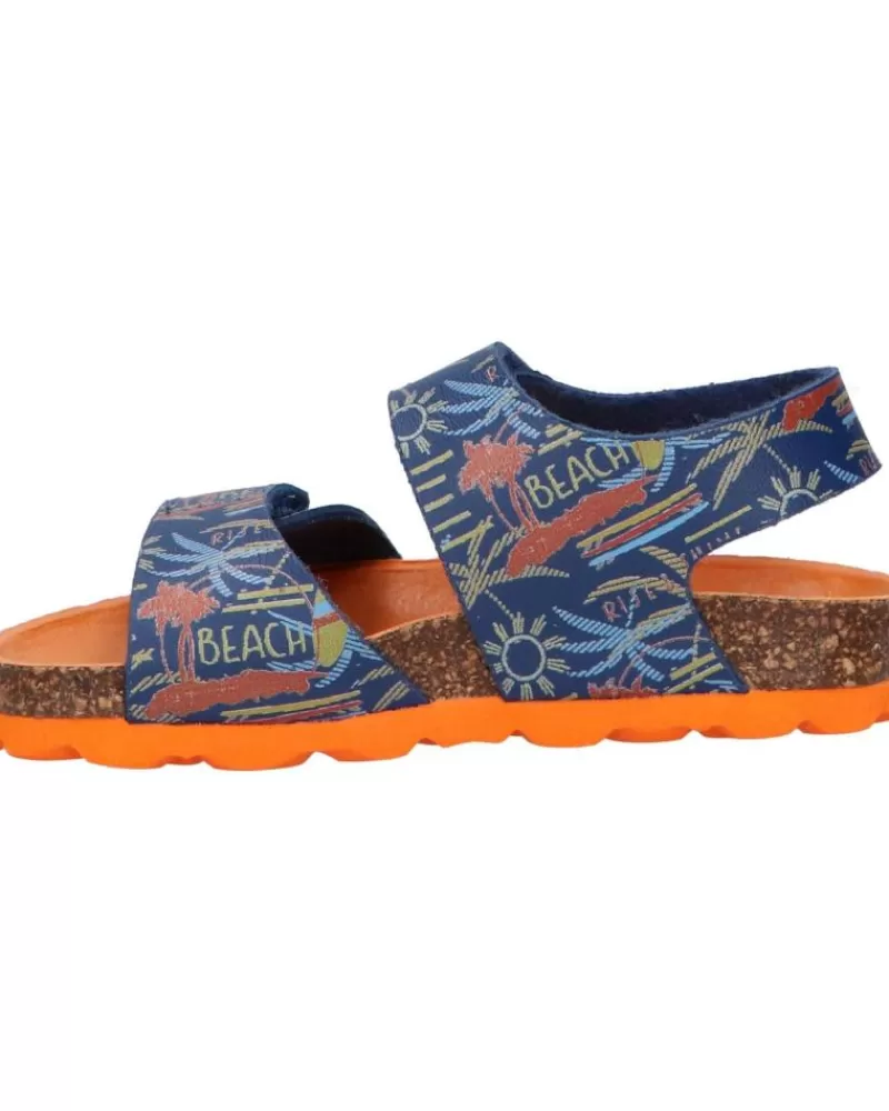 Boy KICKERS Sandals-Girl And Boy Sandals 895454-10 Summerkro Synth 102 Marine Surf