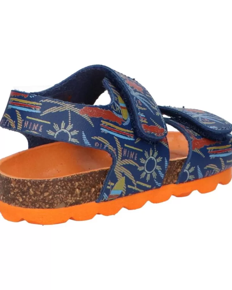 Boy KICKERS Sandals-Girl And Boy Sandals 895454-10 Summerkro Synth 102 Marine Surf