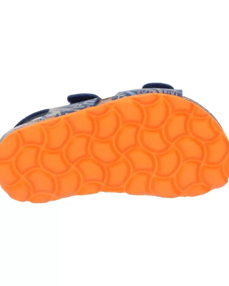 Boy KICKERS Sandals-Girl And Boy Sandals 895454-10 Summerkro Synth 102 Marine Surf