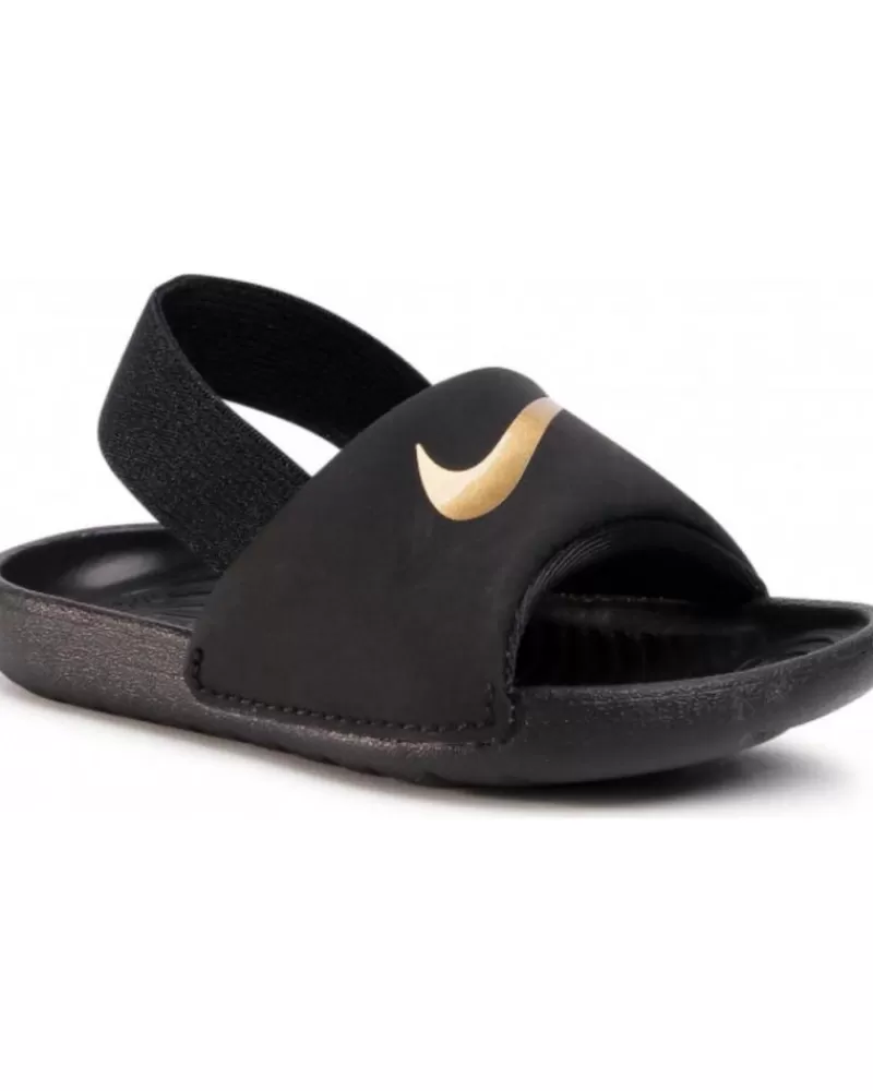 Boy NIKE Sandals-Girl And Boy Sandals Sandalias Kawa Slide Negro Dorado Multi